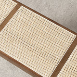 Tropical Solid Wood Bench Rattan X-Leg Dining Room Bench/low Stool Clearhalo 'Benches' 'Chairs & Seating' 'furn' 'furn_benches' 'Furniture' 'Living Room Furniture' 6276026