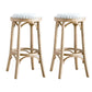 Industrial Style Bar-stool Round Seat Counter Bar Stool with Wooden Legs