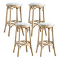 Industrial Style Bar-stool Round Seat Counter Bar Stool with Wooden Legs