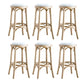 Industrial Style Bar-stool Round Seat Counter Bar Stool with Wooden Legs