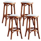 Industrial Style Bar-stool Round Seat Counter Bar Stool with Wooden Legs
