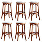 Industrial Style Bar-stool Round Seat Counter Bar Stool with Wooden Legs