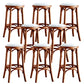 Industrial Style Bar-stool Round Seat Counter Bar Stool with Wooden Legs