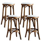 Industrial Style Bar-stool Round Seat Counter Bar Stool with Wooden Legs