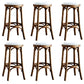 Industrial Style Bar-stool Round Seat Counter Bar Stool with Wooden Legs