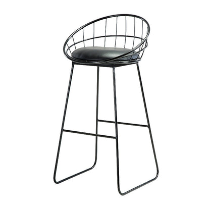 Contemporary Faux Leather Counter Stool Bar Height Bar Stool with Metal Legs