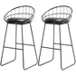 Contemporary Faux Leather Counter Stool Bar Height Bar Stool with Metal Legs