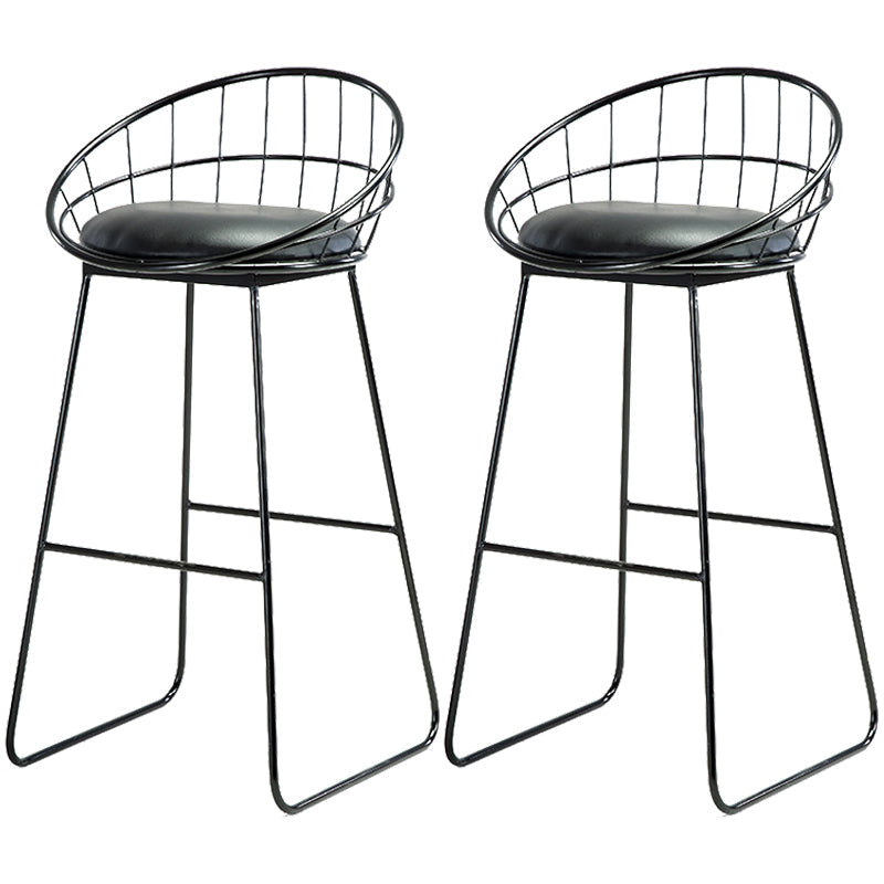 Contemporary Faux Leather Counter Stool Bar Height Bar Stool with Metal Legs