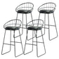 Contemporary Faux Leather Counter Stool Bar Height Bar Stool with Metal Legs