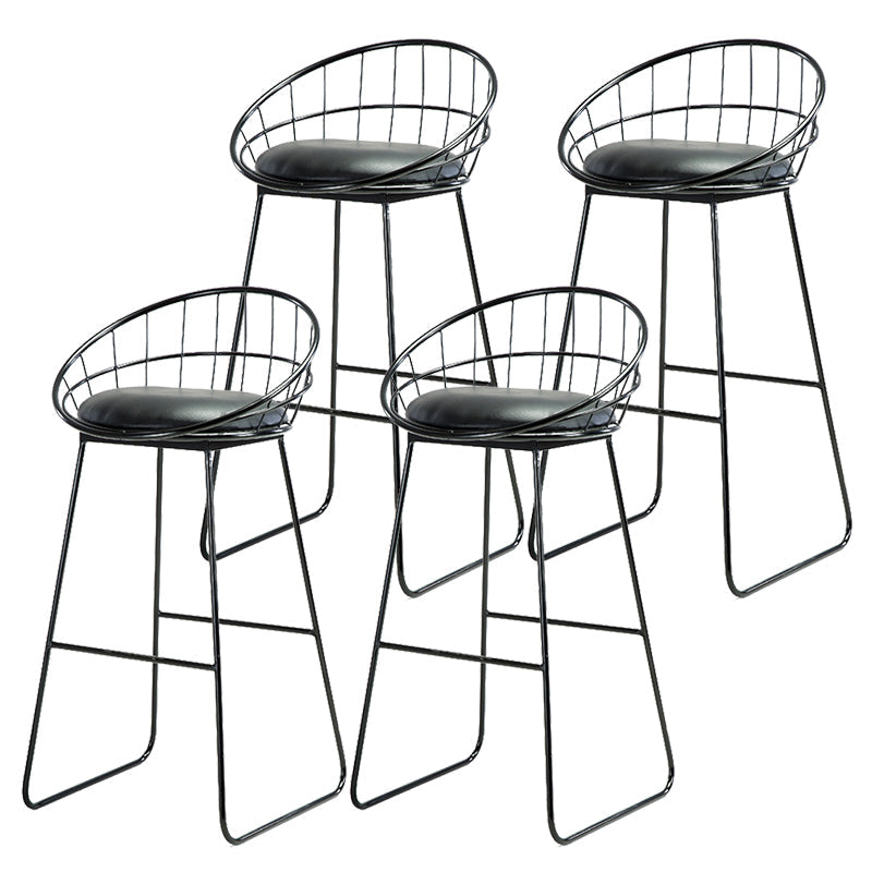 Contemporary Faux Leather Counter Stool Bar Height Bar Stool with Metal Legs
