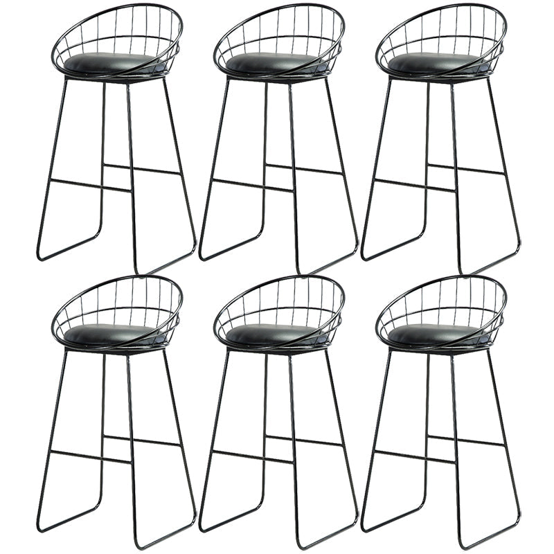 Contemporary Faux Leather Counter Stool Bar Height Bar Stool with Metal Legs