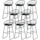 Contemporary Faux Leather Counter Stool Bar Height Bar Stool with Metal Legs