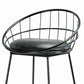 Contemporary Faux Leather Counter Stool Bar Height Bar Stool with Metal Legs