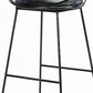 Contemporary Faux Leather Counter Stool Bar Height Bar Stool with Metal Legs