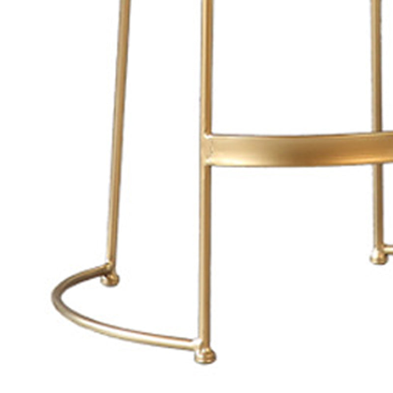 Tabouret de comptoir rond en similicuir moderne, sans dossier, avec repose-pieds