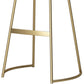 Tabouret de comptoir rond en similicuir moderne, sans dossier, avec repose-pieds
