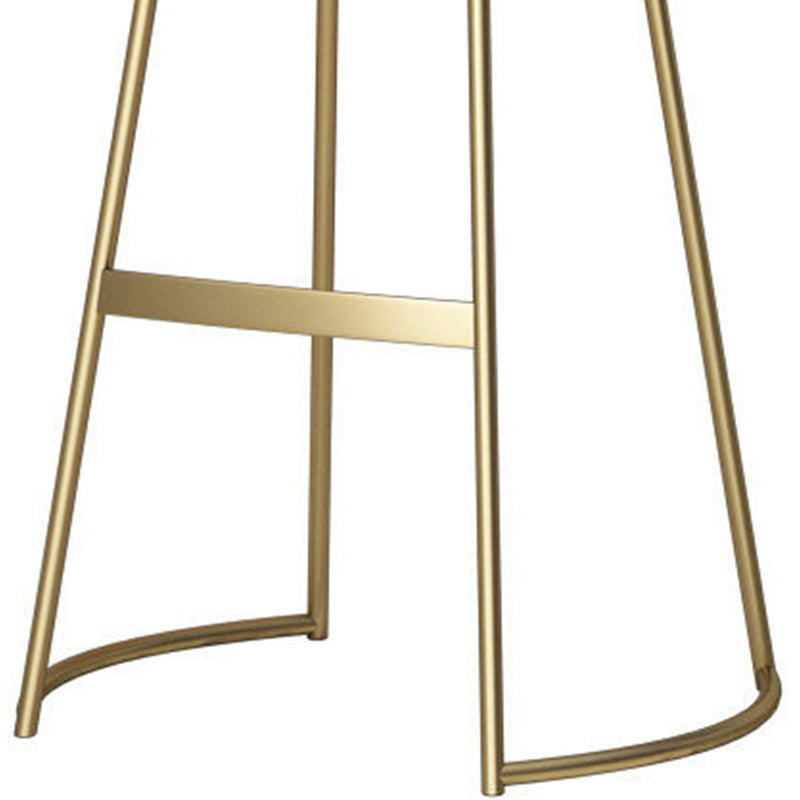 Tabouret de comptoir rond en similicuir moderne, sans dossier, avec repose-pieds