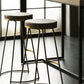 Tabouret de comptoir rond en similicuir moderne, sans dossier, avec repose-pieds