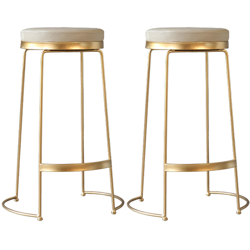 Tabouret de comptoir rond en similicuir moderne, sans dossier, avec repose-pieds