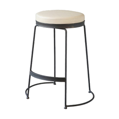 Tabouret de comptoir rond en similicuir moderne, sans dossier, avec repose-pieds