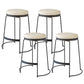 Tabouret de comptoir rond en similicuir moderne, sans dossier, avec repose-pieds
