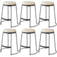 Tabouret de comptoir rond en similicuir moderne, sans dossier, avec repose-pieds