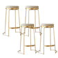 Tabouret de comptoir rond en similicuir moderne, sans dossier, avec repose-pieds