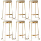 Tabouret de comptoir rond en similicuir moderne, sans dossier, avec repose-pieds