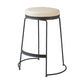 Tabouret de comptoir rond en similicuir moderne, sans dossier, avec repose-pieds