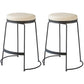 Tabouret de comptoir rond en similicuir moderne, sans dossier, avec repose-pieds