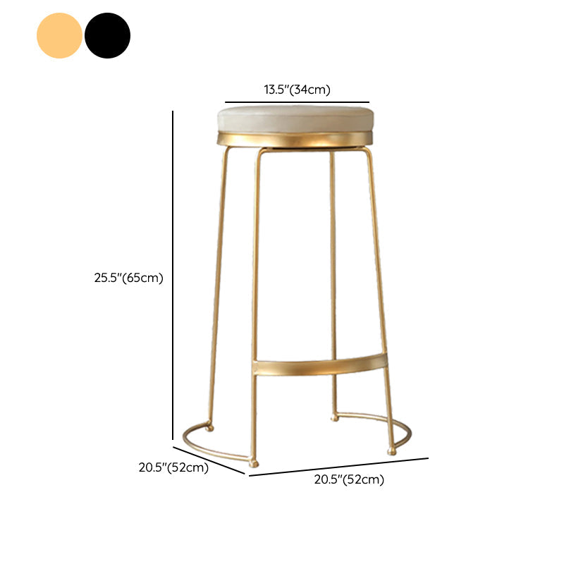Tabouret de comptoir rond en similicuir moderne, sans dossier, avec repose-pieds