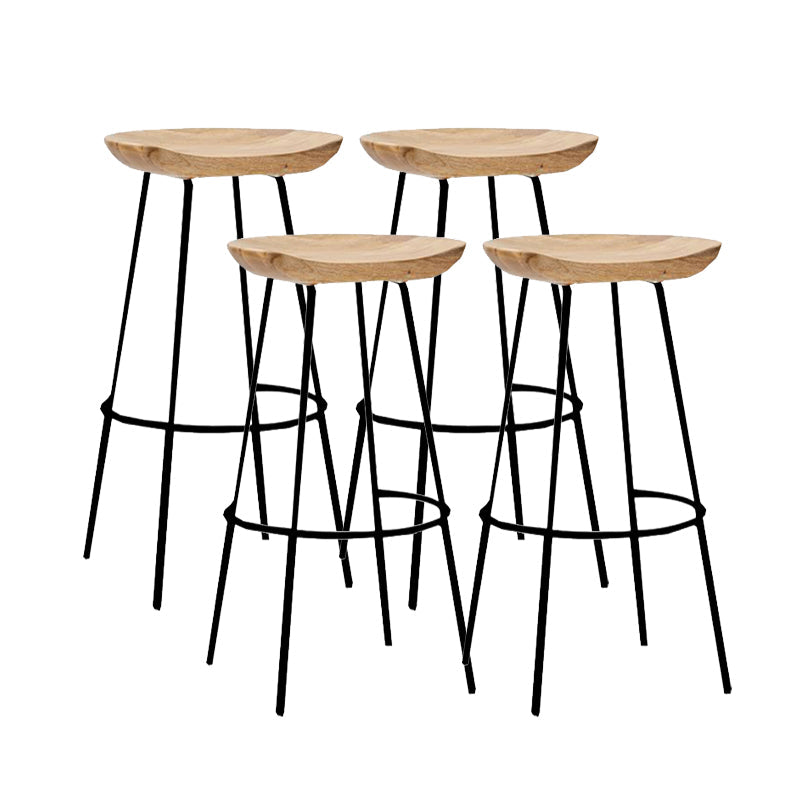 Tabouret de comptoir en bois massif contemporain tabouret de bar de salon