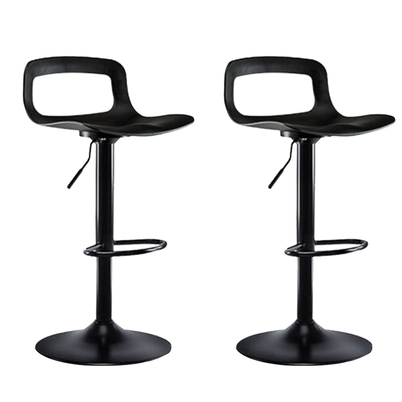 Contemporary Metal Bar Stool Backrest Adjustable Counter Stool Black Black 2 Piece Set Clearhalo 'Bar Furniture' 'Bar Stools' 'bar_stools' 'furn' 'furn_bar_stools' 'Furniture' 'Kitchen & Dining Furniture' 6276312