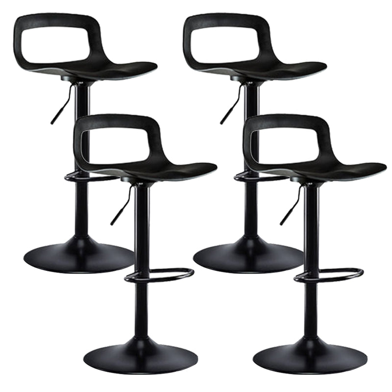 Contemporary Metal Bar Stool Backrest Adjustable Counter Stool Black Black 4 Piece Set Clearhalo 'Bar Furniture' 'Bar Stools' 'bar_stools' 'furn' 'furn_bar_stools' 'Furniture' 'Kitchen & Dining Furniture' 6276313