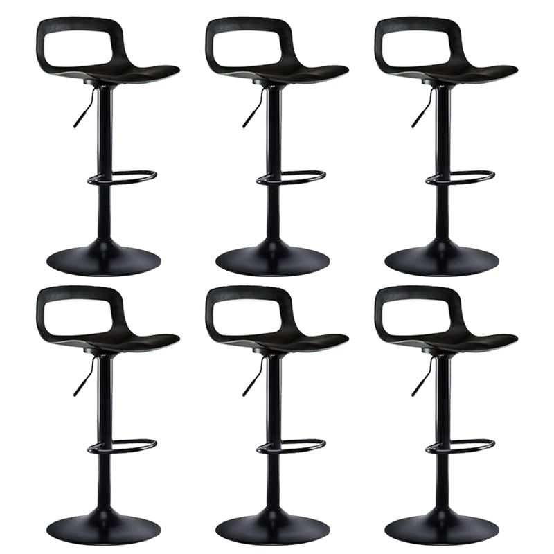 Contemporary Metal Bar Stool Backrest Adjustable Counter Stool Black Black 6 Piece Set Clearhalo 'Bar Furniture' 'Bar Stools' 'bar_stools' 'furn' 'furn_bar_stools' 'Furniture' 'Kitchen & Dining Furniture' 6276316