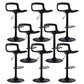 Contemporary Metal Bar Stool Backrest Adjustable Counter Stool Black Black 8 Piece Set Clearhalo 'Bar Furniture' 'Bar Stools' 'bar_stools' 'furn' 'furn_bar_stools' 'Furniture' 'Kitchen & Dining Furniture' 6276317