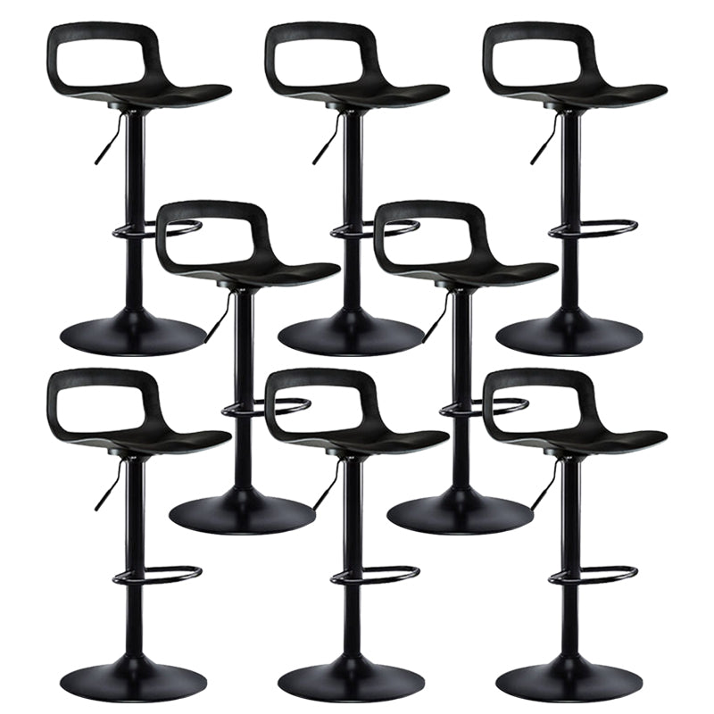 Contemporary Metal Bar Stool Backrest Adjustable Counter Stool Black Black 8 Piece Set Clearhalo 'Bar Furniture' 'Bar Stools' 'bar_stools' 'furn' 'furn_bar_stools' 'Furniture' 'Kitchen & Dining Furniture' 6276317