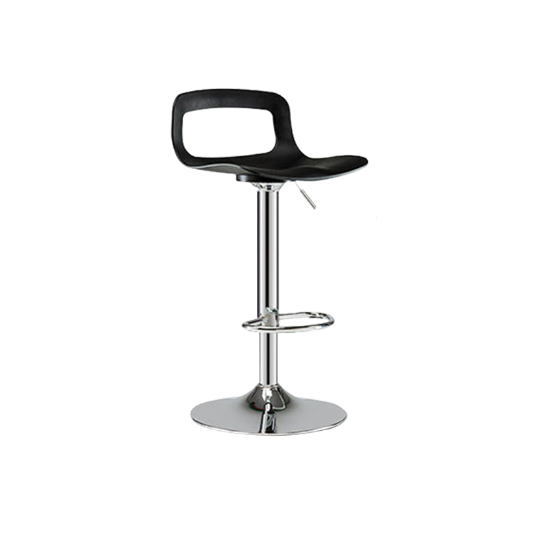 Contemporary Metal Bar Stool Backrest Adjustable Counter Stool Silver Black 1 Piece Clearhalo 'Bar Furniture' 'Bar Stools' 'bar_stools' 'furn' 'furn_bar_stools' 'Furniture' 'Kitchen & Dining Furniture' 6276319