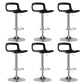 Contemporary Metal Bar Stool Backrest Adjustable Counter Stool Silver Black 6 Piece Set Clearhalo 'Bar Furniture' 'Bar Stools' 'bar_stools' 'furn' 'furn_bar_stools' 'Furniture' 'Kitchen & Dining Furniture' 6276323