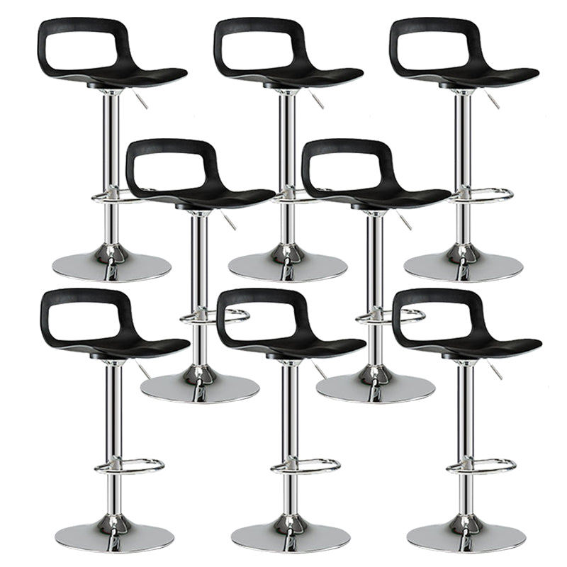 Contemporary Metal Bar Stool Backrest Adjustable Counter Stool Silver Black 8 Piece Set Clearhalo 'Bar Furniture' 'Bar Stools' 'bar_stools' 'furn' 'furn_bar_stools' 'Furniture' 'Kitchen & Dining Furniture' 6276324