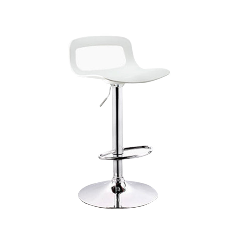 Contemporary Metal Bar Stool Backrest Adjustable Counter Stool Silver White 1 Piece Clearhalo 'Bar Furniture' 'Bar Stools' 'bar_stools' 'furn' 'furn_bar_stools' 'Furniture' 'Kitchen & Dining Furniture' 6276325