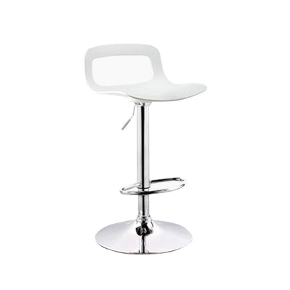 Contemporary Metal Bar Stool Backrest Adjustable Counter Stool Silver White 1 Piece Clearhalo 'Bar Furniture' 'Bar Stools' 'bar_stools' 'furn' 'furn_bar_stools' 'Furniture' 'Kitchen & Dining Furniture' 6276325