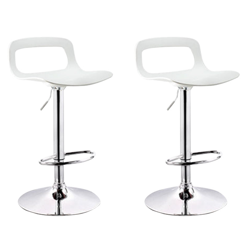 Contemporary Metal Bar Stool Backrest Adjustable Counter Stool Silver White 2 Piece Set Clearhalo 'Bar Furniture' 'Bar Stools' 'bar_stools' 'furn' 'furn_bar_stools' 'Furniture' 'Kitchen & Dining Furniture' 6276326