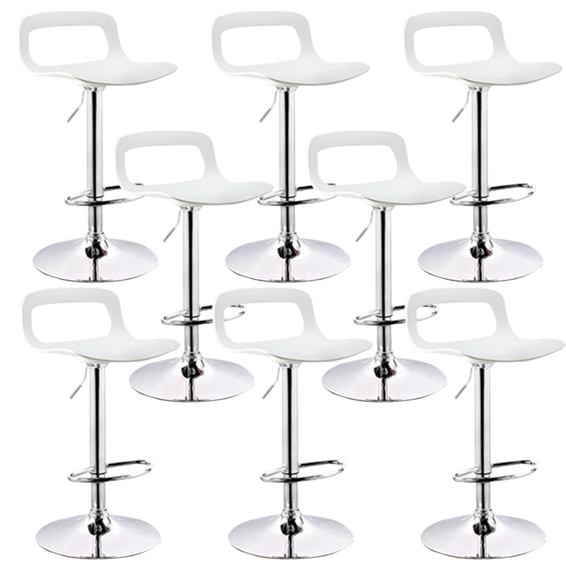 Contemporary Metal Bar Stool Backrest Adjustable Counter Stool Silver White 8 Piece Set Clearhalo 'Bar Furniture' 'Bar Stools' 'bar_stools' 'furn' 'furn_bar_stools' 'Furniture' 'Kitchen & Dining Furniture' 6276329