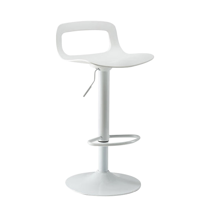 Contemporary Metal Bar Stool Backrest Adjustable Counter Stool White White 1 Piece Clearhalo 'Bar Furniture' 'Bar Stools' 'bar_stools' 'furn' 'furn_bar_stools' 'Furniture' 'Kitchen & Dining Furniture' 6276330