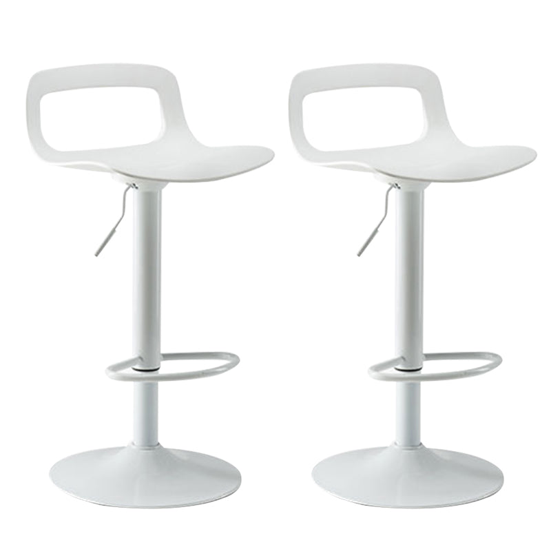 Contemporary Metal Bar Stool Backrest Adjustable Counter Stool White White 2 Piece Set Clearhalo 'Bar Furniture' 'Bar Stools' 'bar_stools' 'furn' 'furn_bar_stools' 'Furniture' 'Kitchen & Dining Furniture' 6276331