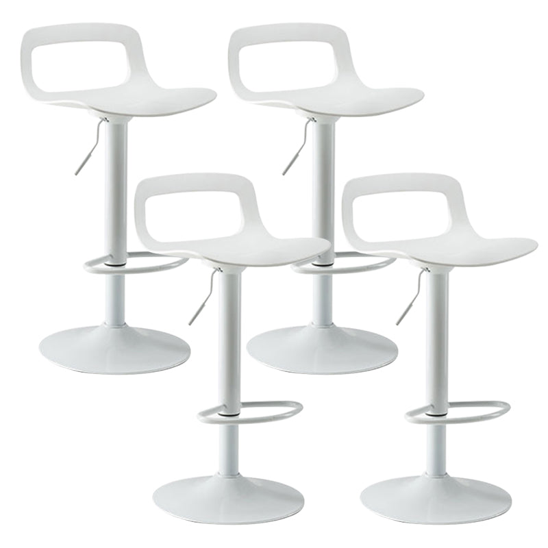 Contemporary Metal Bar Stool Backrest Adjustable Counter Stool White White 4 Piece Set Clearhalo 'Bar Furniture' 'Bar Stools' 'bar_stools' 'furn' 'furn_bar_stools' 'Furniture' 'Kitchen & Dining Furniture' 6276332