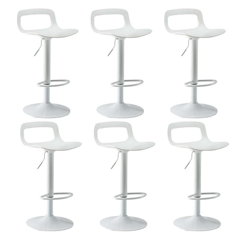 Contemporary Metal Bar Stool Backrest Adjustable Counter Stool White White 6 Piece Set Clearhalo 'Bar Furniture' 'Bar Stools' 'bar_stools' 'furn' 'furn_bar_stools' 'Furniture' 'Kitchen & Dining Furniture' 6276333