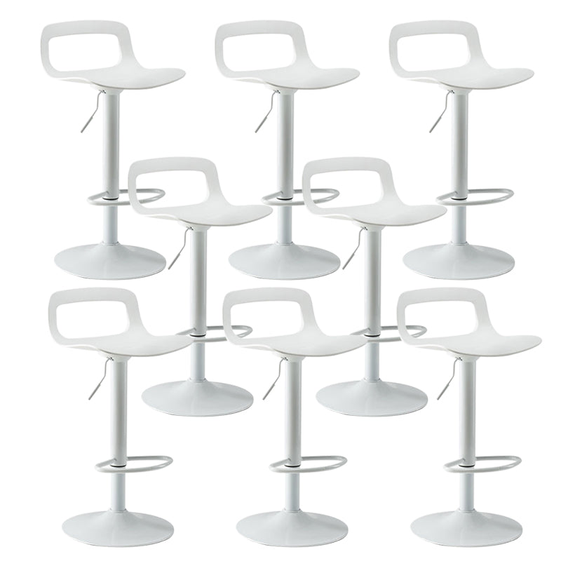 Contemporary Metal Bar Stool Backrest Adjustable Counter Stool White White 8 Piece Set Clearhalo 'Bar Furniture' 'Bar Stools' 'bar_stools' 'furn' 'furn_bar_stools' 'Furniture' 'Kitchen & Dining Furniture' 6276334