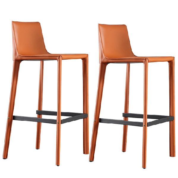 Contemporary Metal Bar Stool Backrest Counter Stool for Living Room